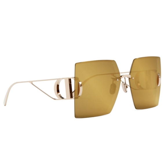 DIOR 30 Montaigne S7U Square Frame Sunglasses Gold/Gold Lens - MSRP $610 - BNIB - Picture 6 of 8